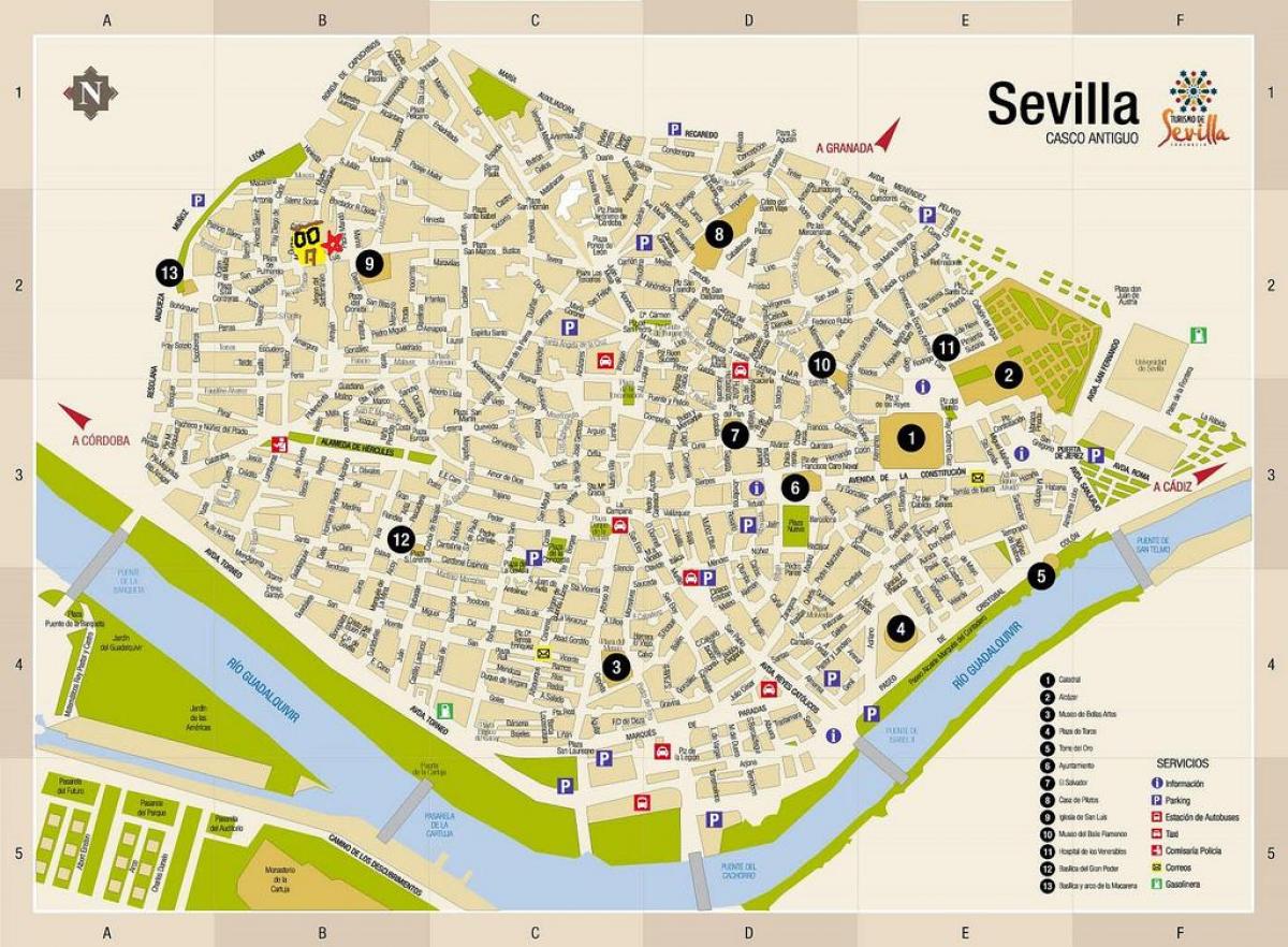 kartta plaza de armas, Sevilla 