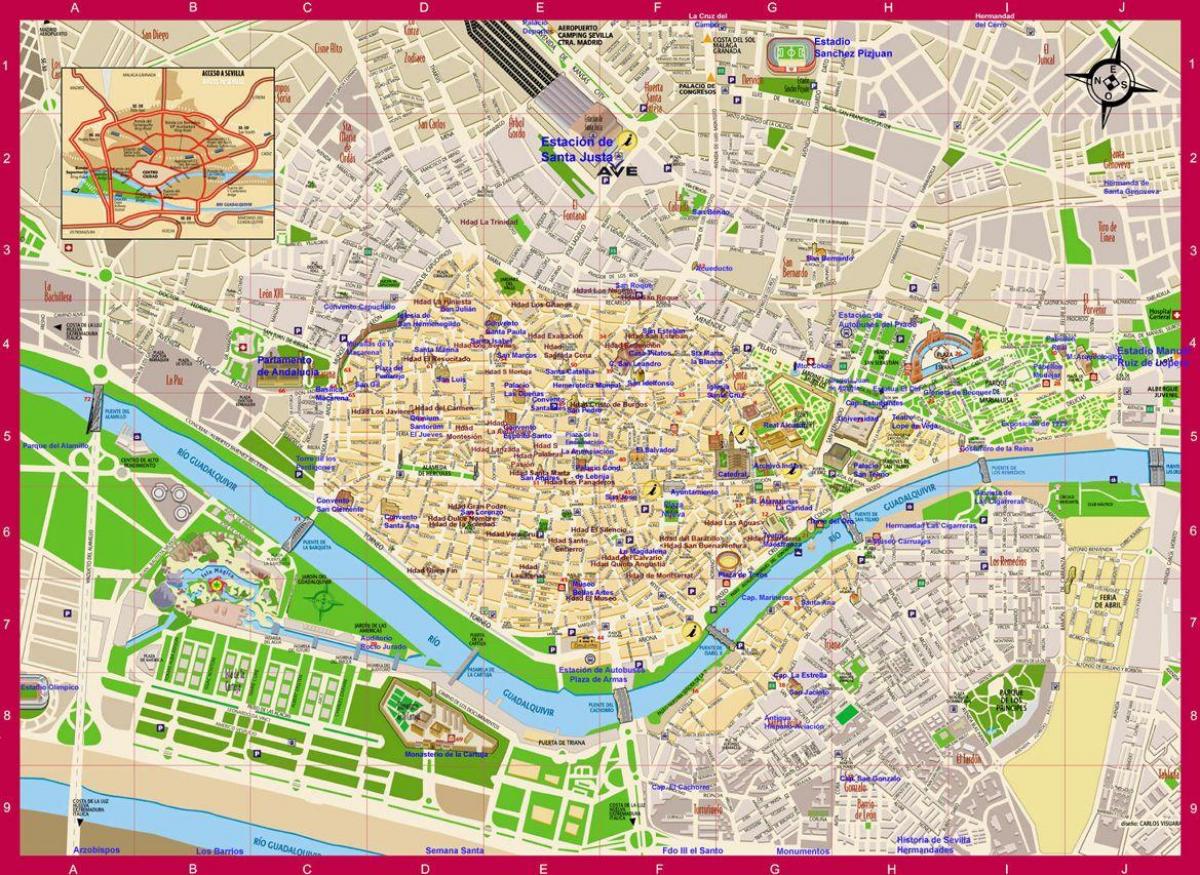 kartta Sevillan alueella