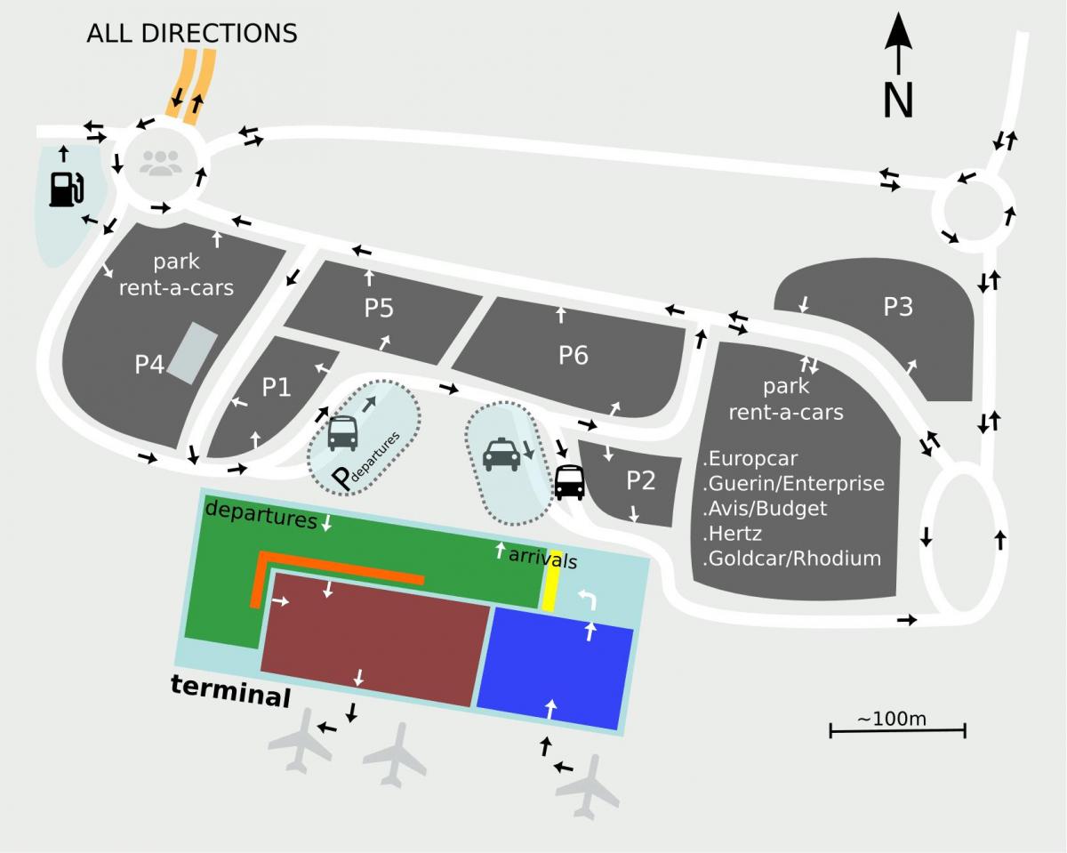 Sevilla airport-kartta