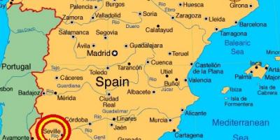 Kartta espanja osoittaa Sevilla