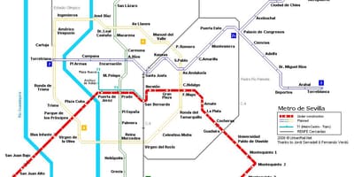 Kartta Sevillan metro