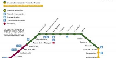 Metro Sevillan kartta