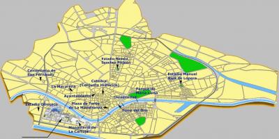 Sevillan espanja nähtävyydet kartta