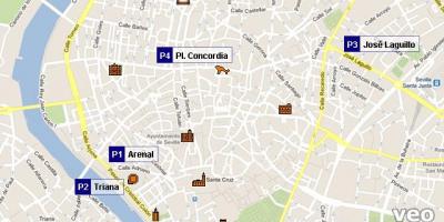 Kartta Sevillan pysäköinti