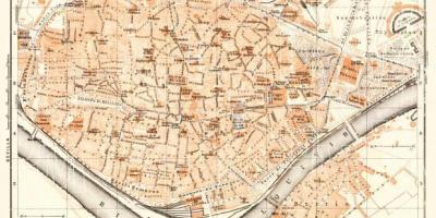 Kartta old town Sevillan espanja